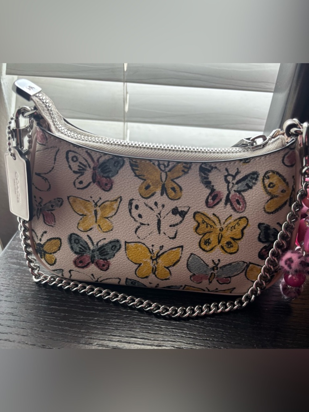 Coach Teri Mini in Butterfly Print Shoulder Bag with Crossbody Strap - Picture 5 of 6